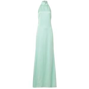 Lapointe Satin Halter Gown in Mint, Size US 8